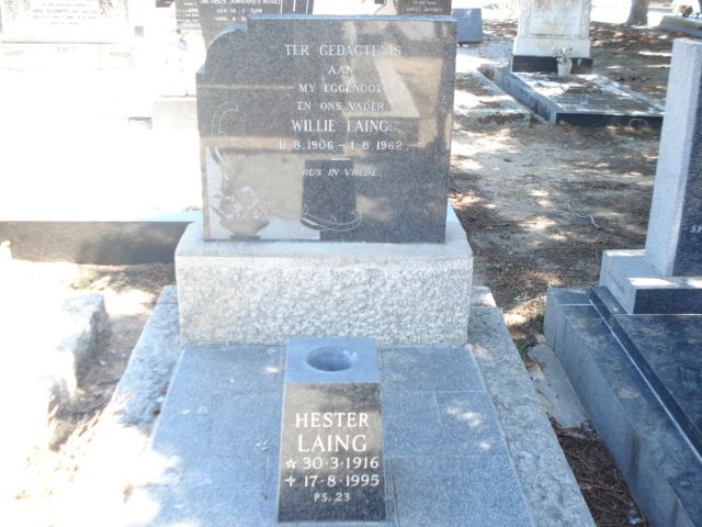 LAING Willie 1906-1962 &amp; HESTER 1916-1995