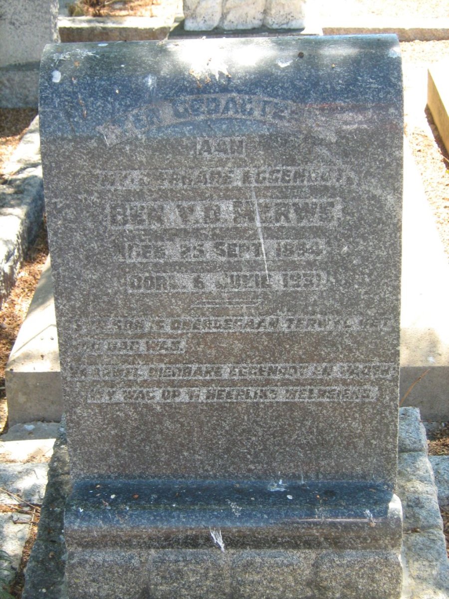 MERWE Ben, v.d. 18?4-1931
