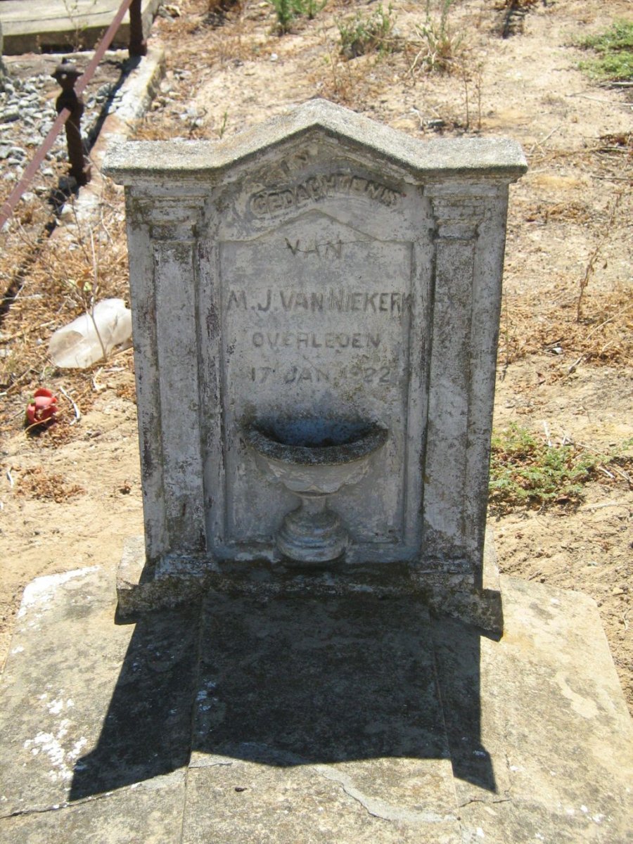 NIEKERK M.J., van -1922