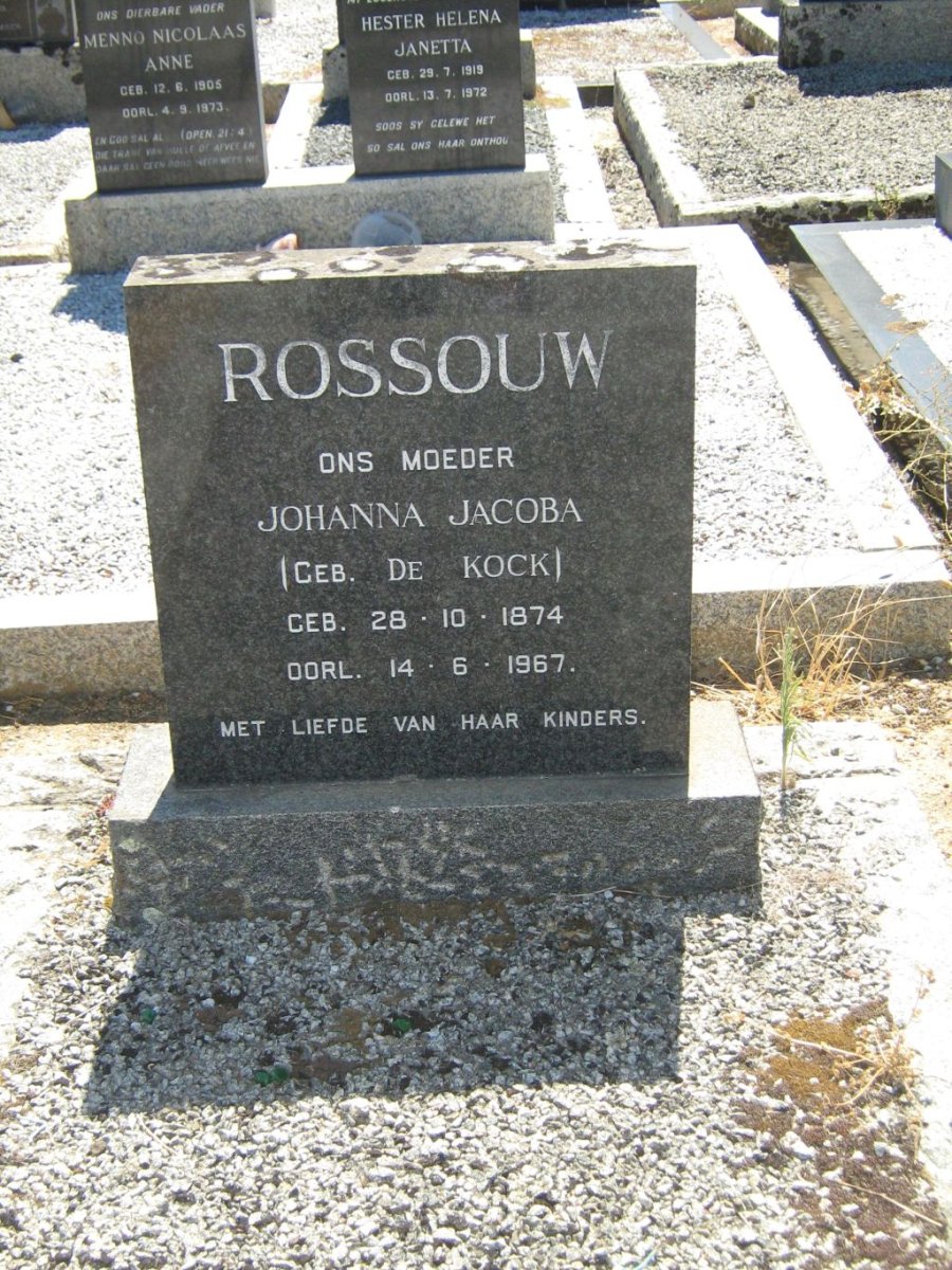 ROSSOUW Johanna Jacoba nee DE KOCK 1874-1967