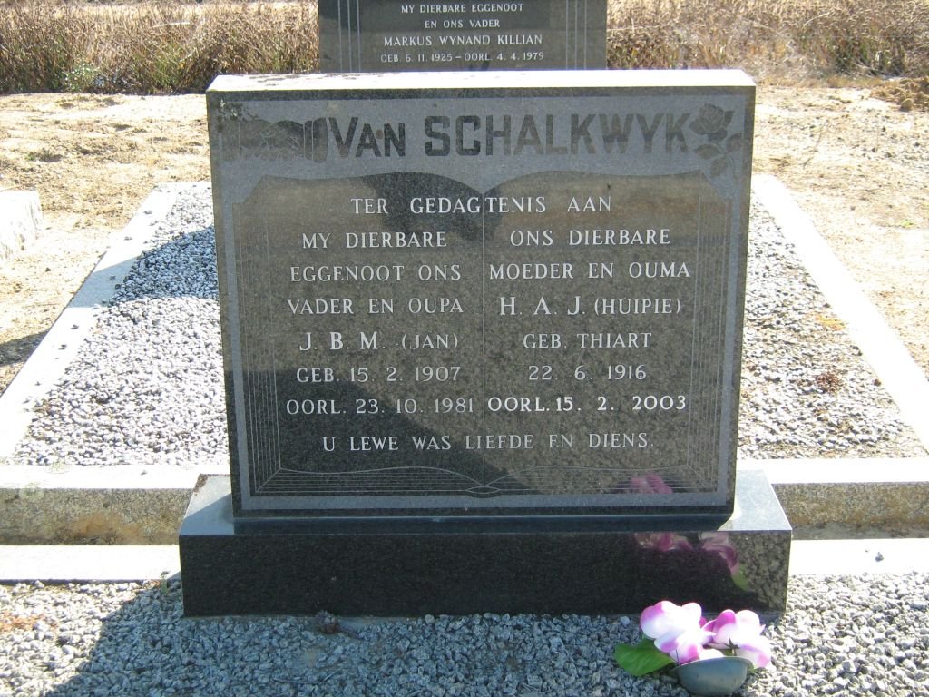 SCHALKWYK J.B.M., van 1907-1981 &amp; H.A.J. THIART 1916-2003
