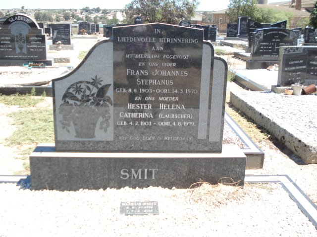 SMIT Frans Johannes Stephanus 1903-1970 &amp; Hester Helena Catherina LAUBSCHER 1903-1979 :: SMIT Kobus 1926-2000