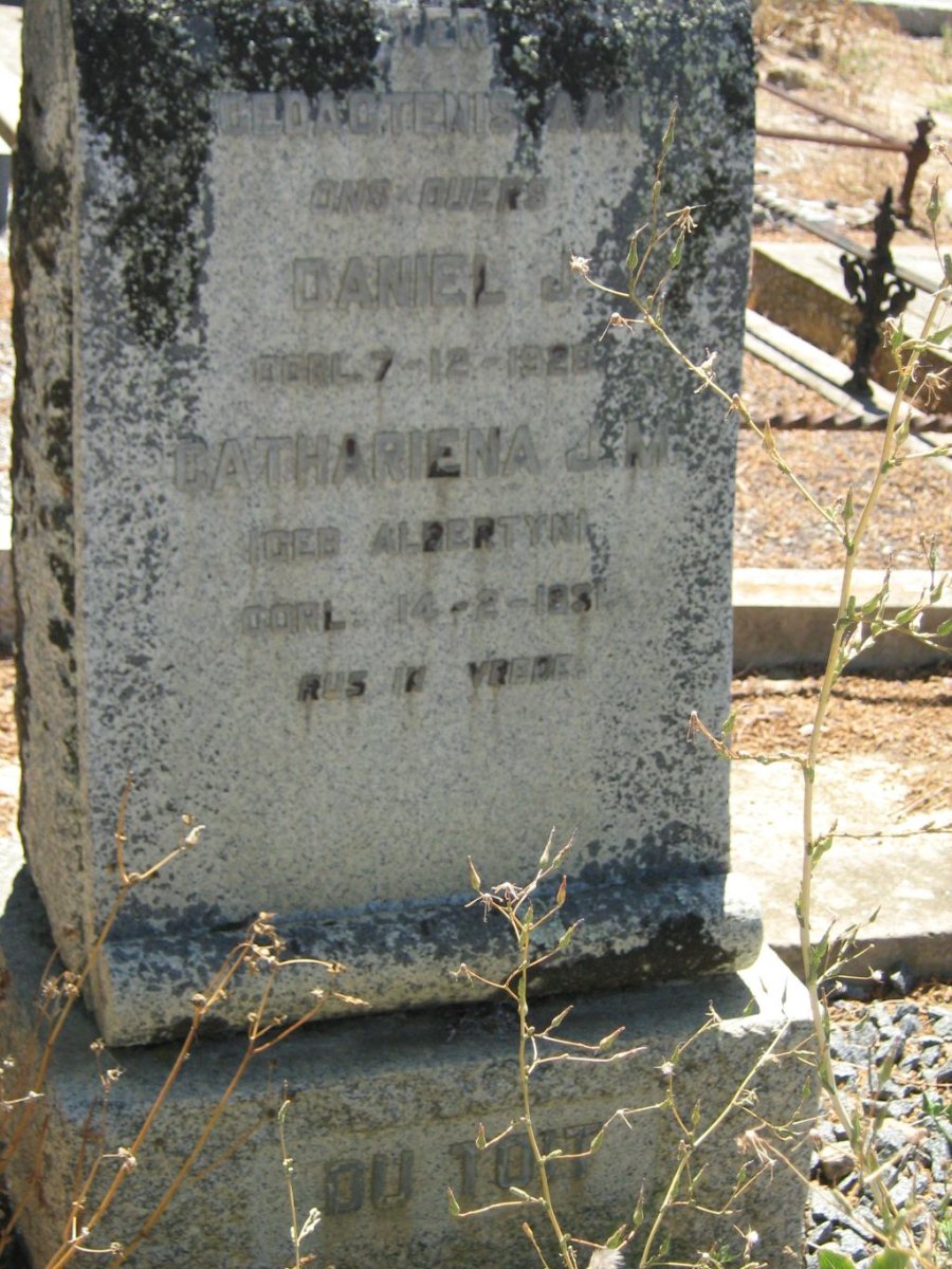 TOIT Daniel J., du -1928 &amp; Cathariena J.M. ALBERTYN -1931