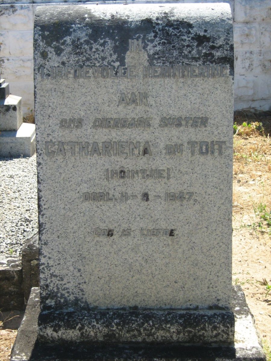 TOIT Cathariena, du -1947