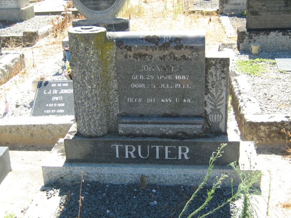 TRUTER Jasper Nicolaas Johannes 1887-1953