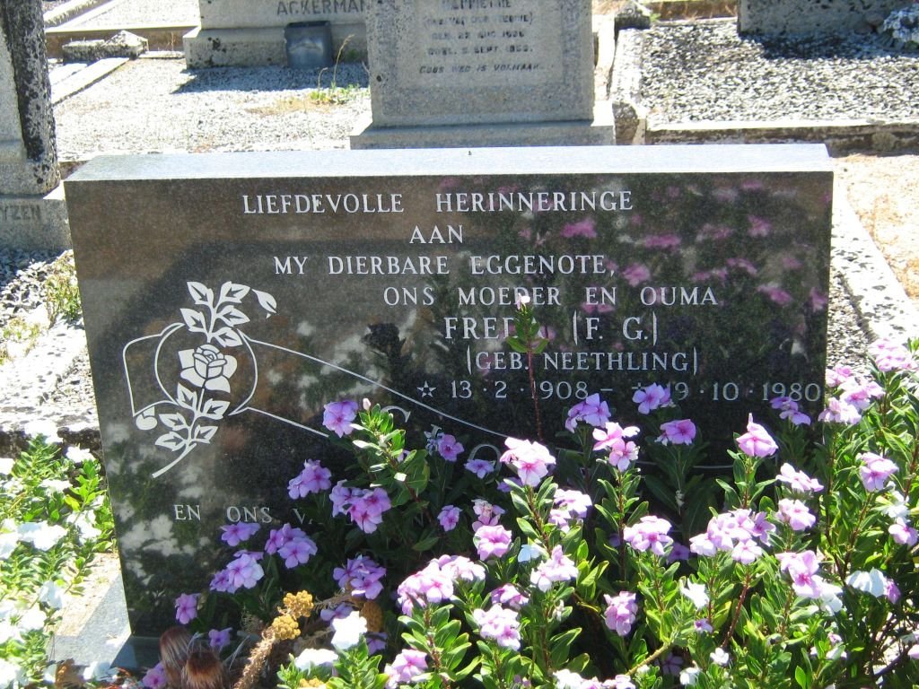 ? F.G. nee NEETHLING 1908-1980