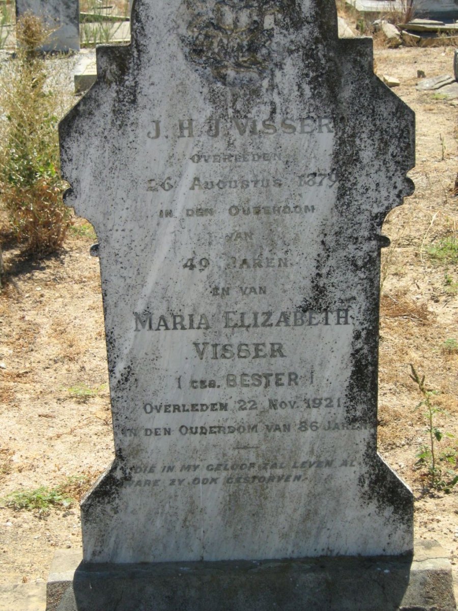 VISSER J.H.J. -1879 &amp; Maria Elizabeth BESTER -1921
