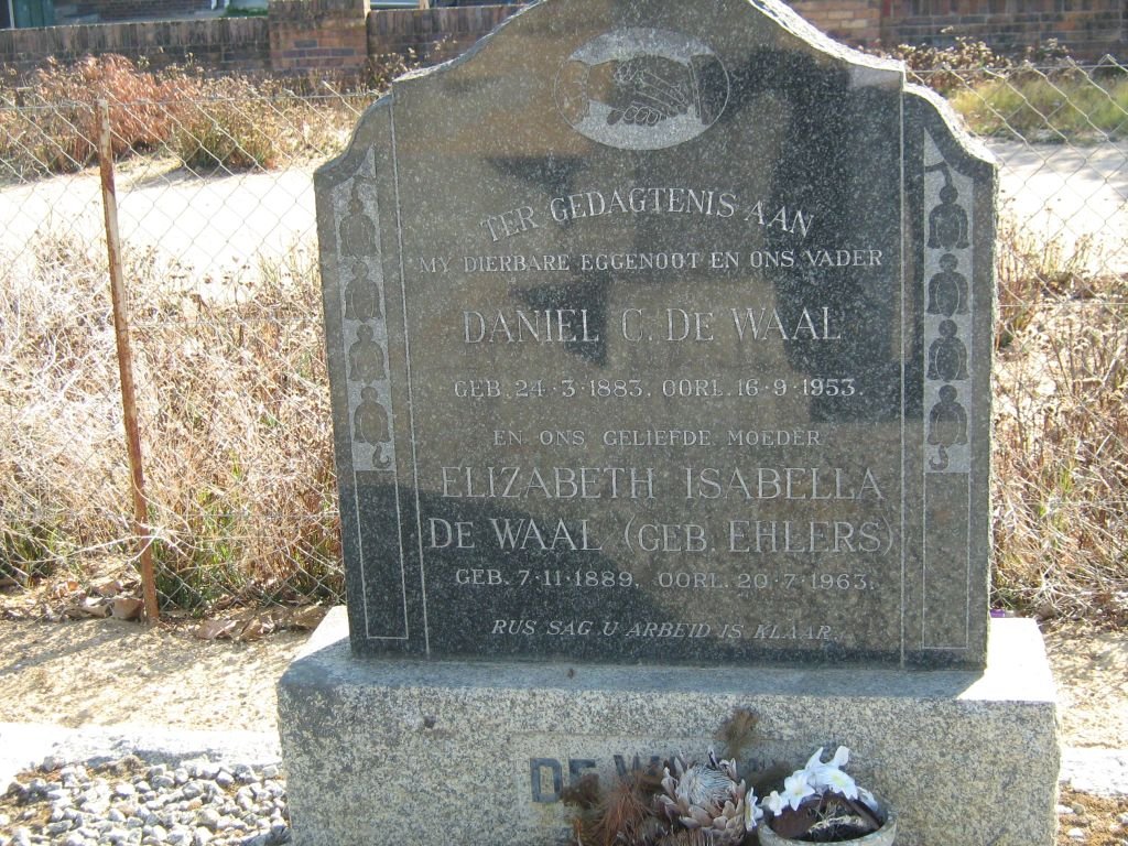 WAAL Daniel C., de 1883-1953 &amp; Elizabeth Isabella EHLERS 1889-1963