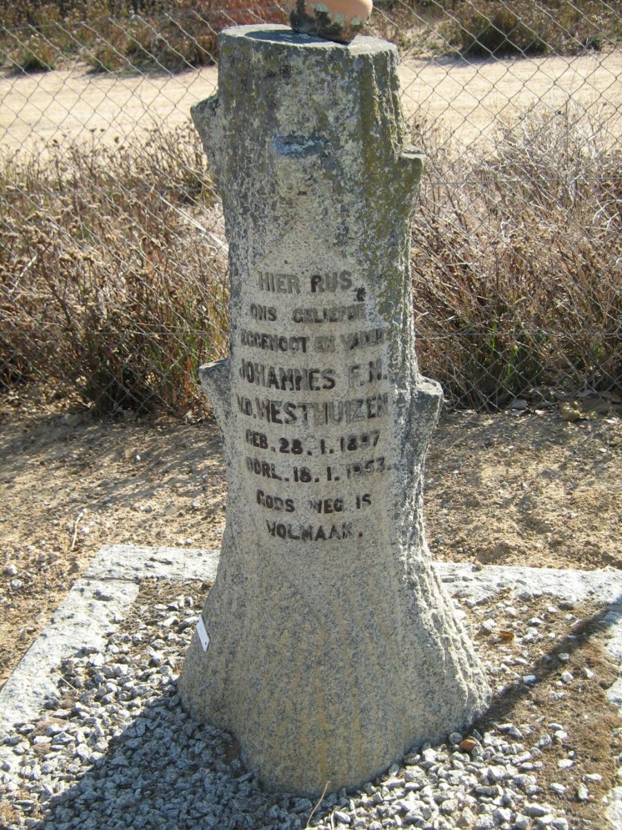 WESTHUIZEN Johannes F.M., v.d. 1897-1953