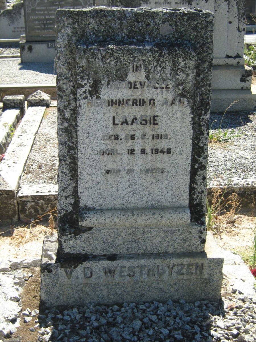 WESTHUYZEN Laasie, v.d. 1919-1946