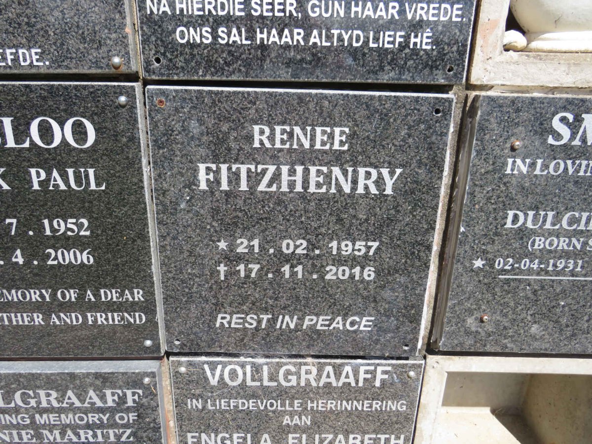 FITZHENRY Renee 1957-2016