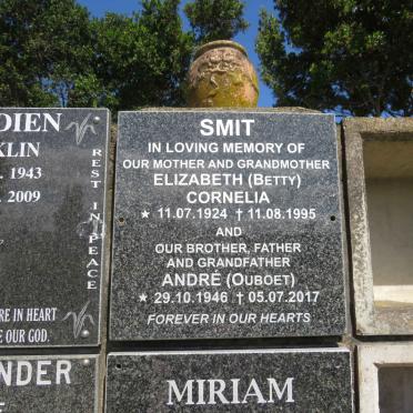 SMIT Elizabeth Cornelia 1924-1995 :: SMIT Andre 1946-2017