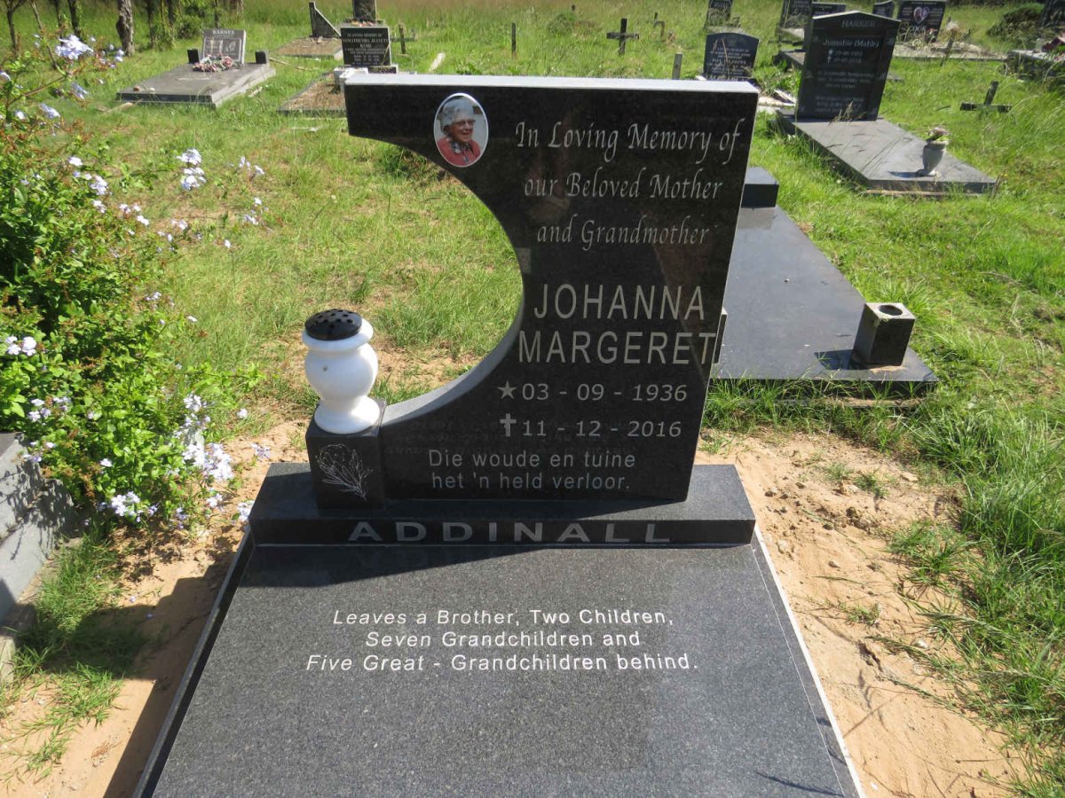 ADDINALL Johanna Margeret 1936-2016