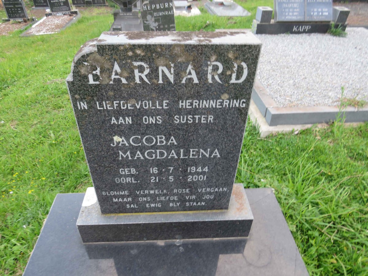 BARNARD Jacoba Magdalena 1911-2001