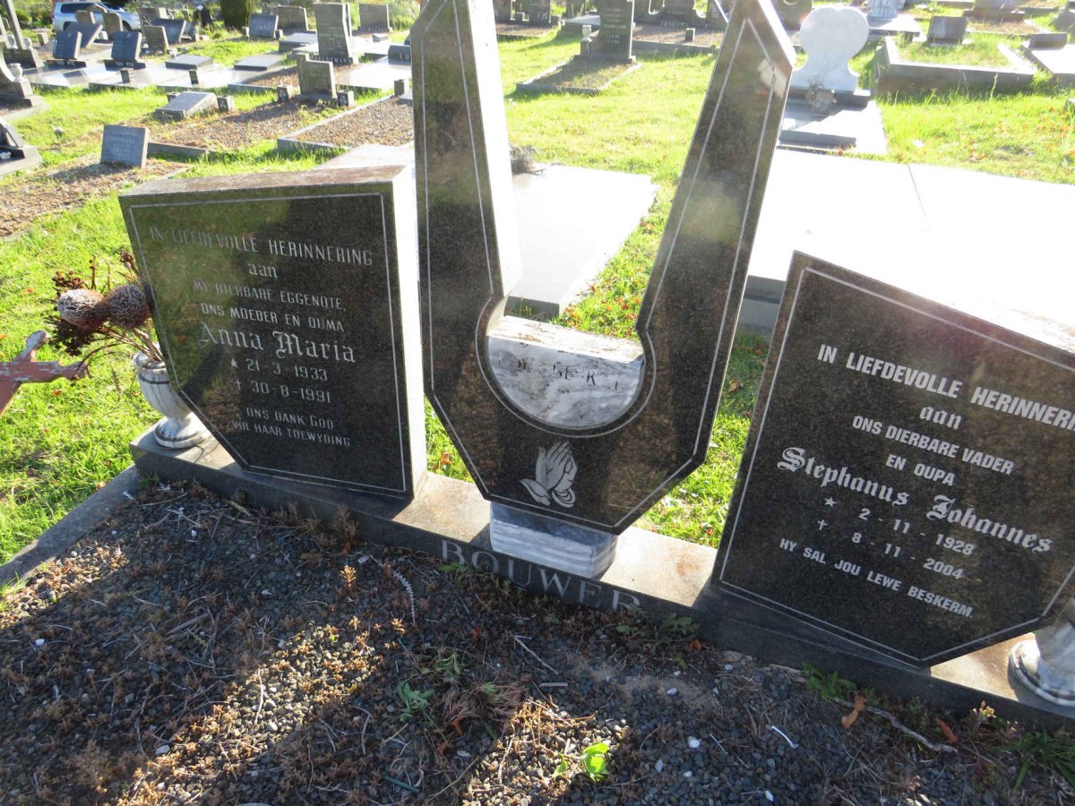 BOUWER Stephanus Johannes 1928-2004 &amp; Anna Maria 1933-1991