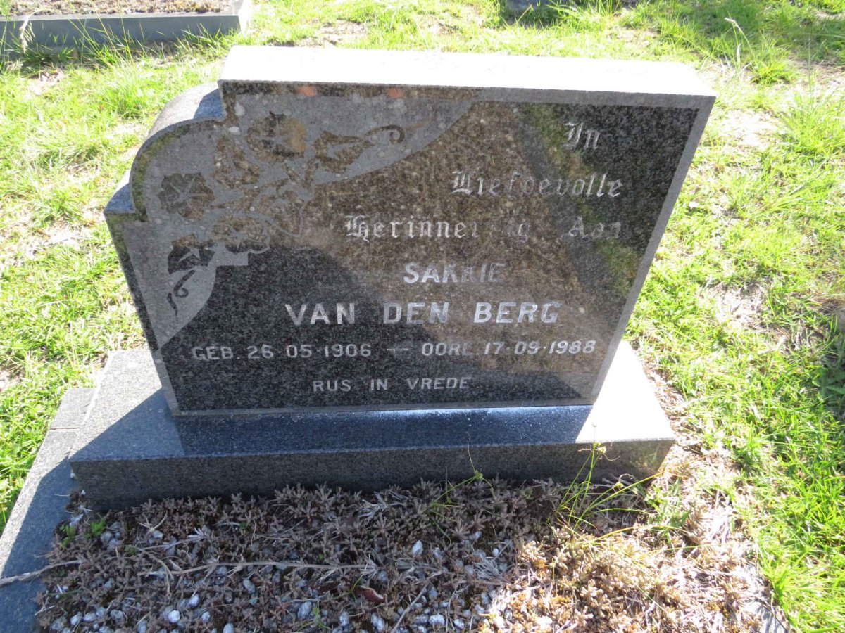 BERG Sakkie, van den 1906-1988