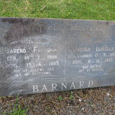 BARNARD Barend Frederik 1908-1989 Jacoba Isabella STANDER 1910-1993