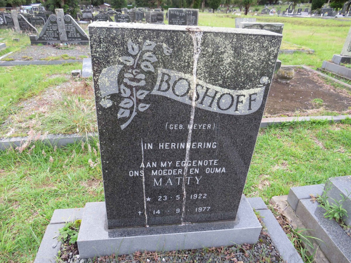 BOSHOFF Matty nee MEYER 1922-1977