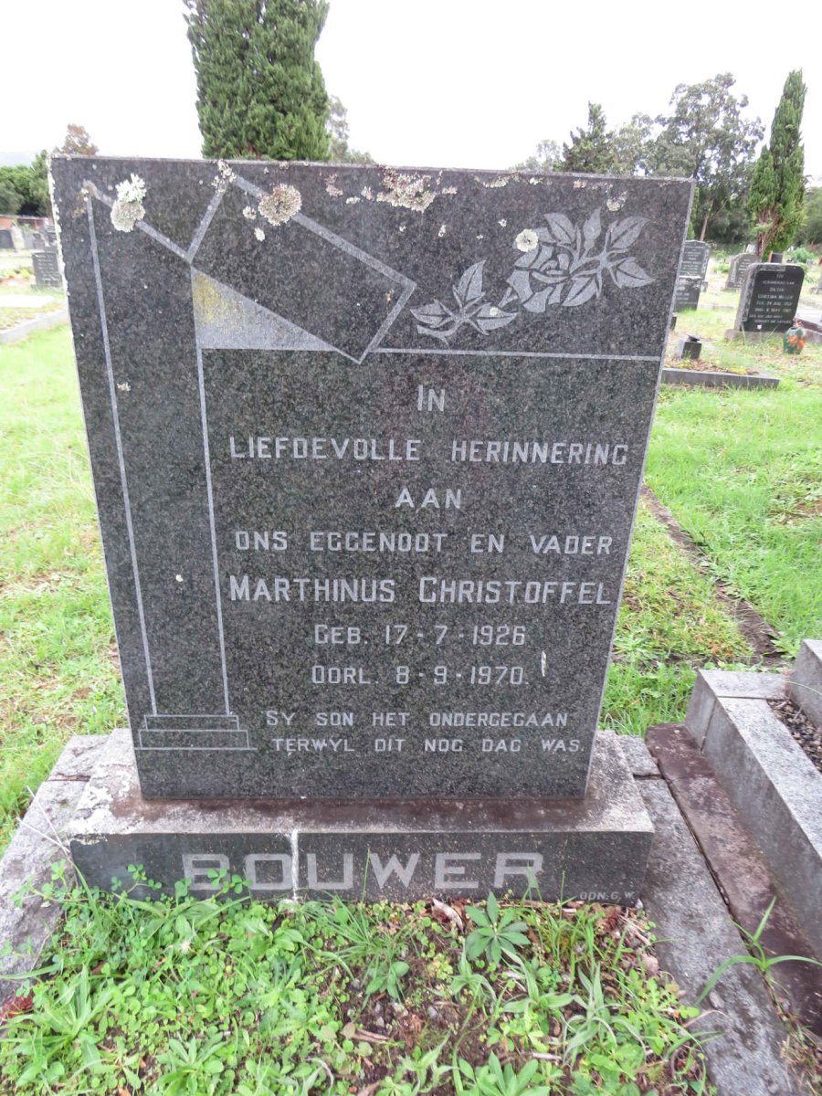 BOUWER Marthinus Christoffel 1926-1970