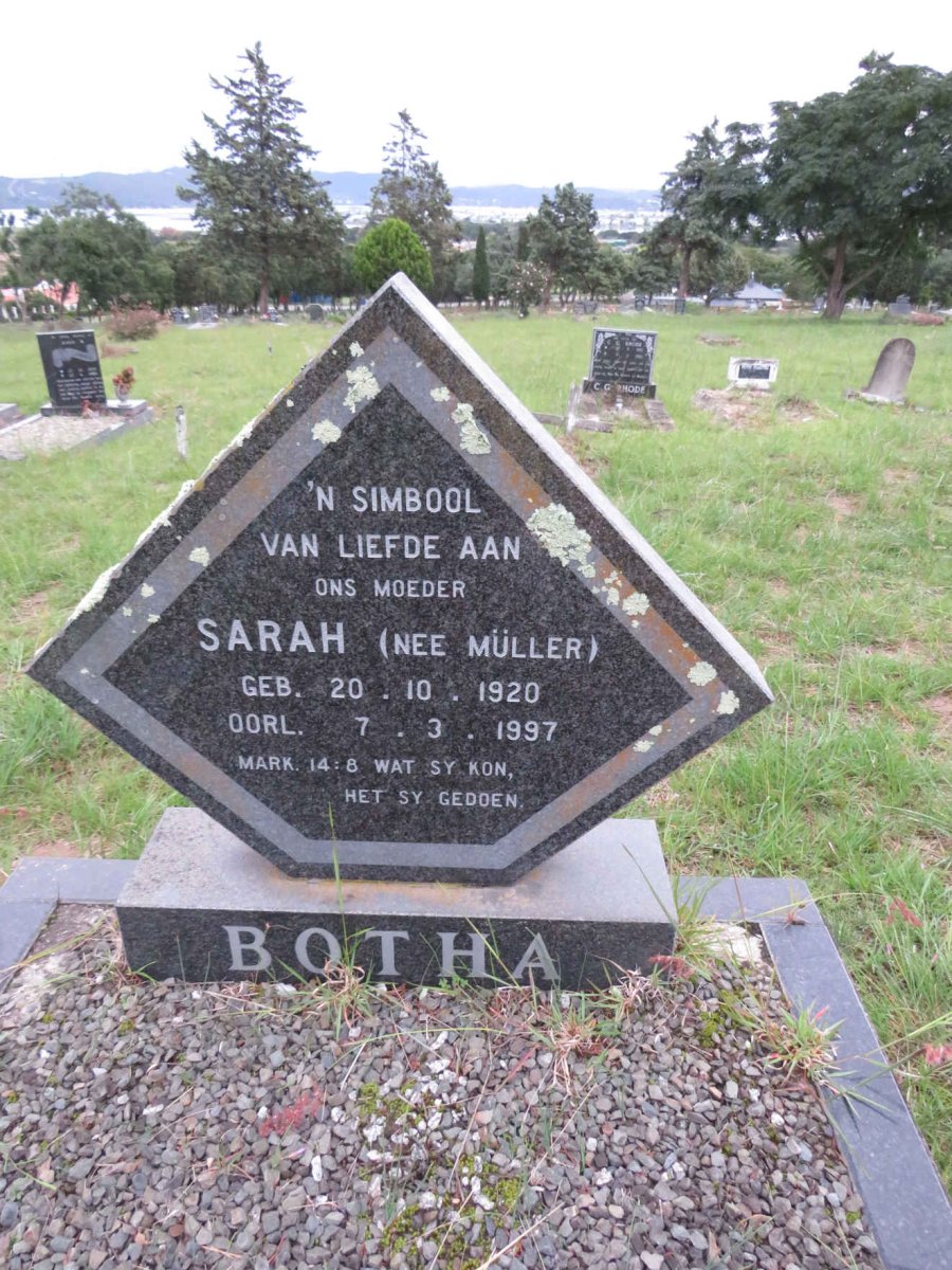 BOTHA Sarah nee MULLER 1920-1997