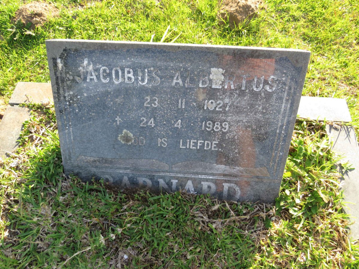 BARNARD Jacobus Albertus 1927-1989