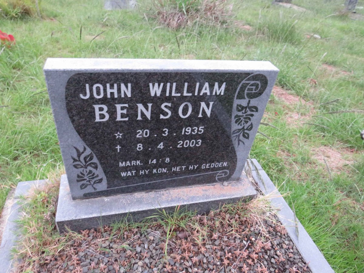 BENSON John William 1935-2003