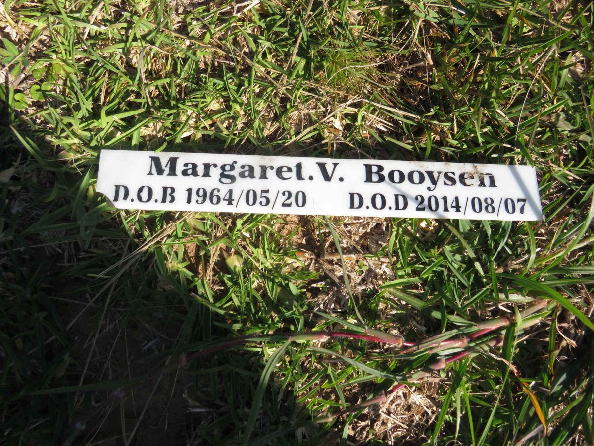 BOOYSEN Margaret V. 1964-2014