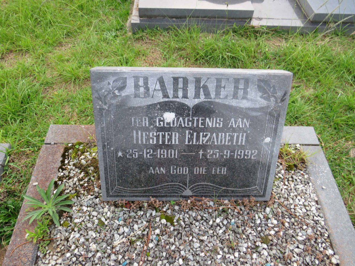 BARKER Hester Elizabeth 1901-1992