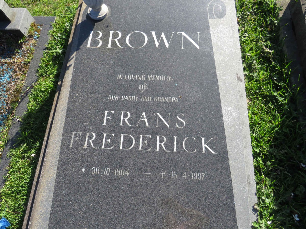BROWN Frans Frederick 1904-1997