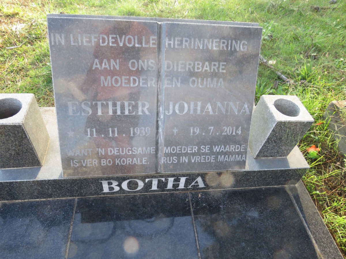 BOTHA Esther Johanna 1939-2014