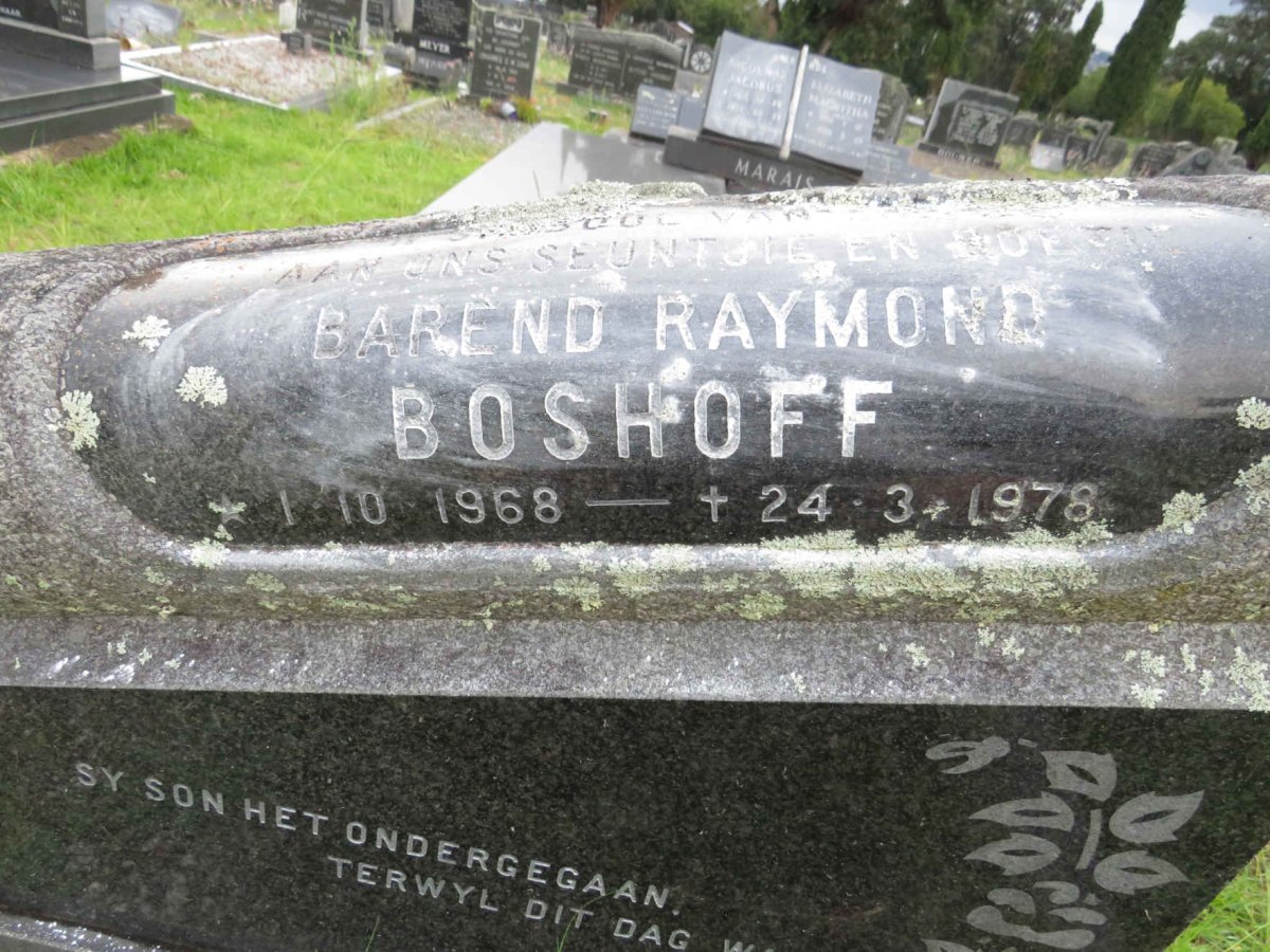 BOSHOFF Barend Raymond 1968-1978