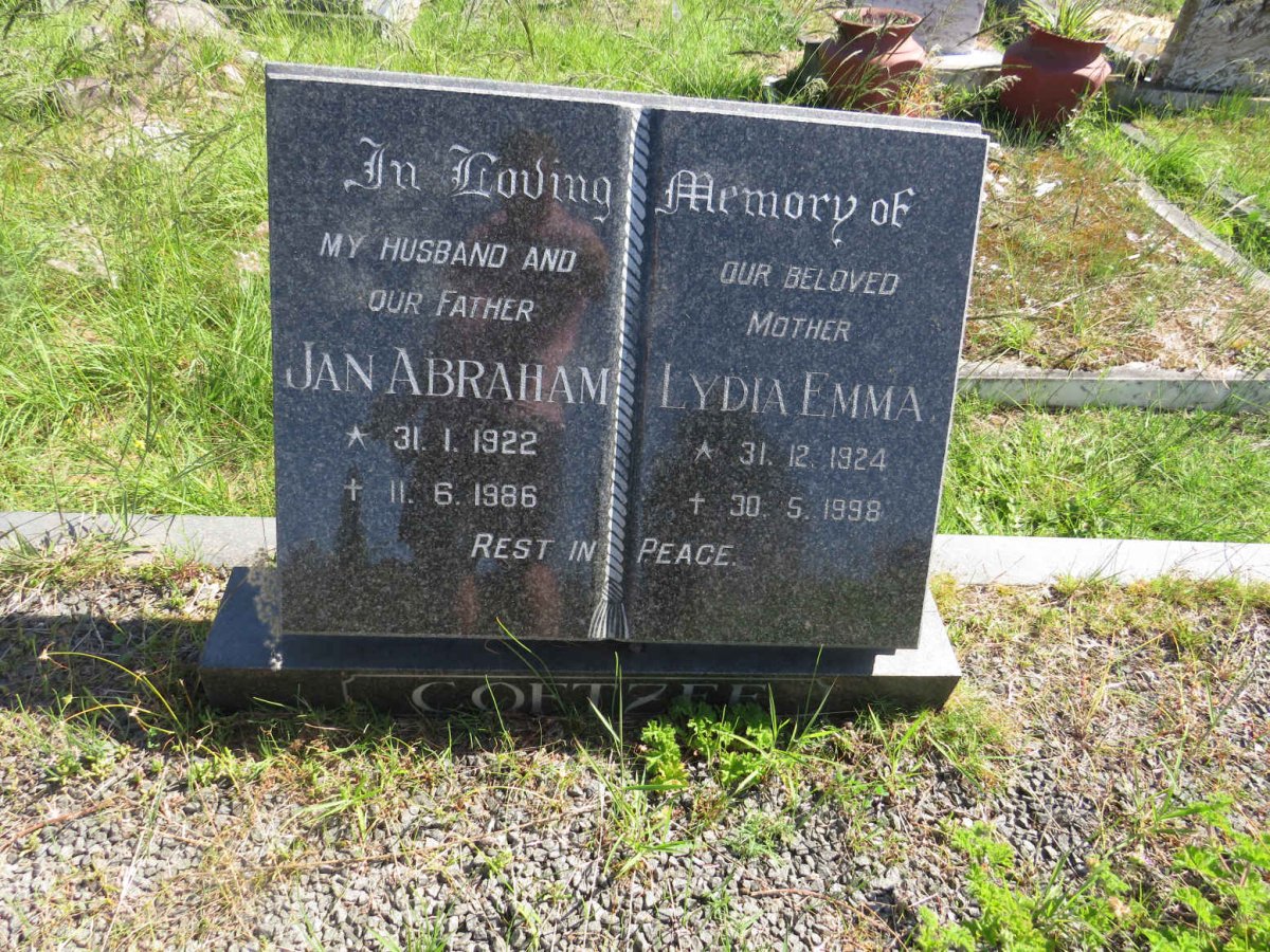 COETZEE Jan Abraham 1922-1986 &amp; Lydia Emma 1924-1998