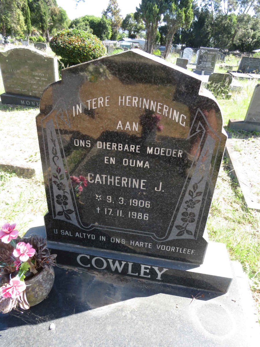 COWLEY Catherine J. 1906-1986