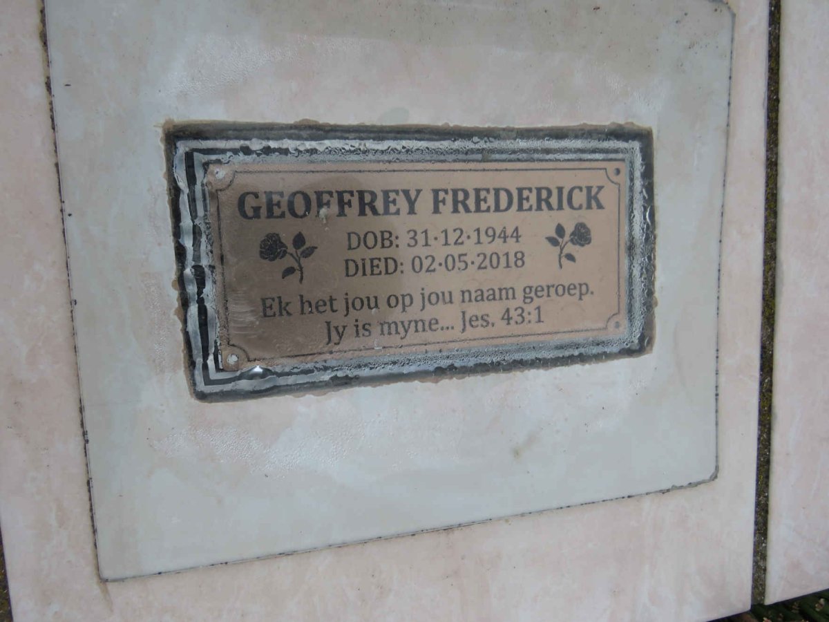 FREDERICK Geoffrey 1944-2018