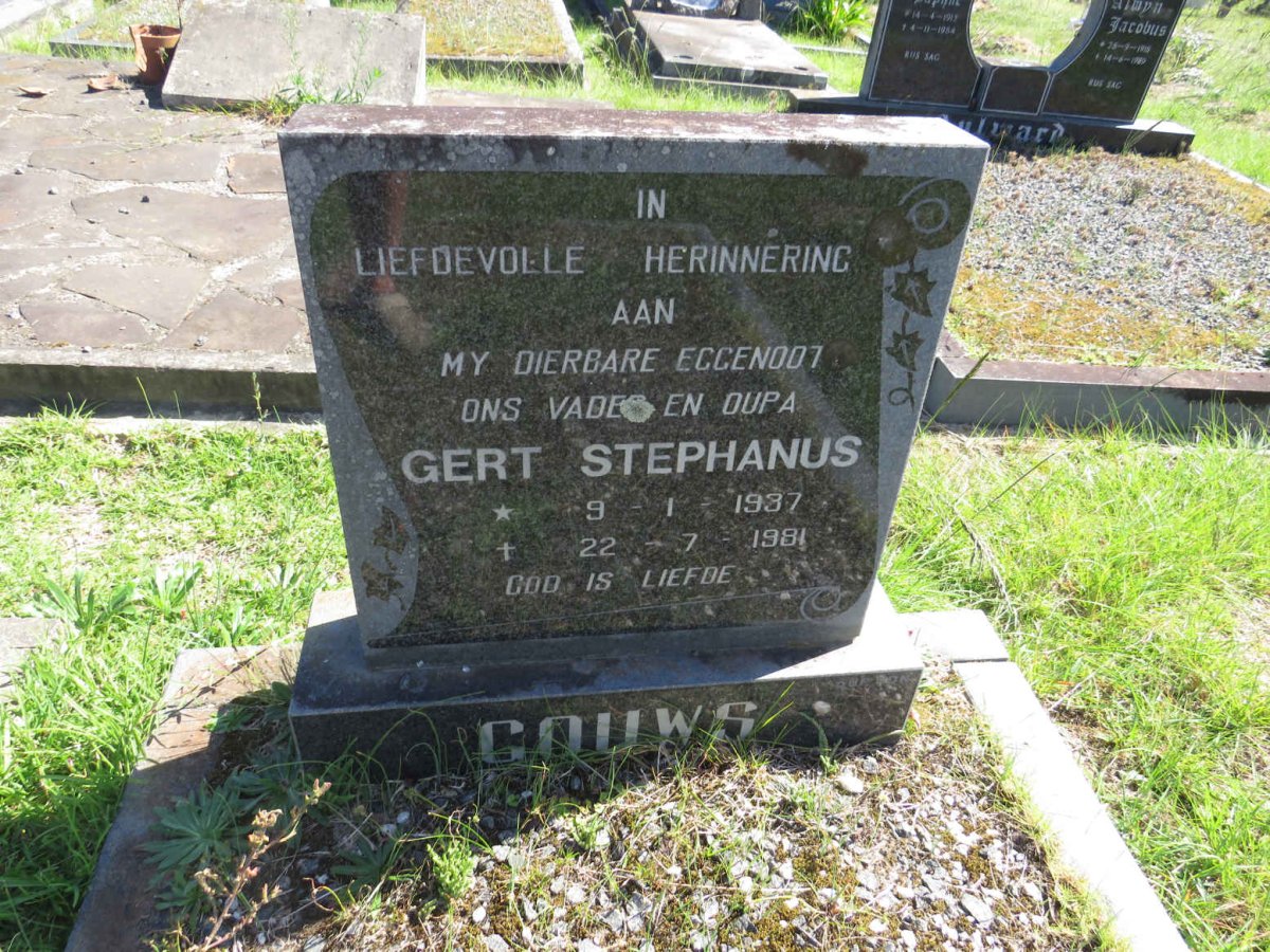GOUWS Gert Stephanus 1937-1981