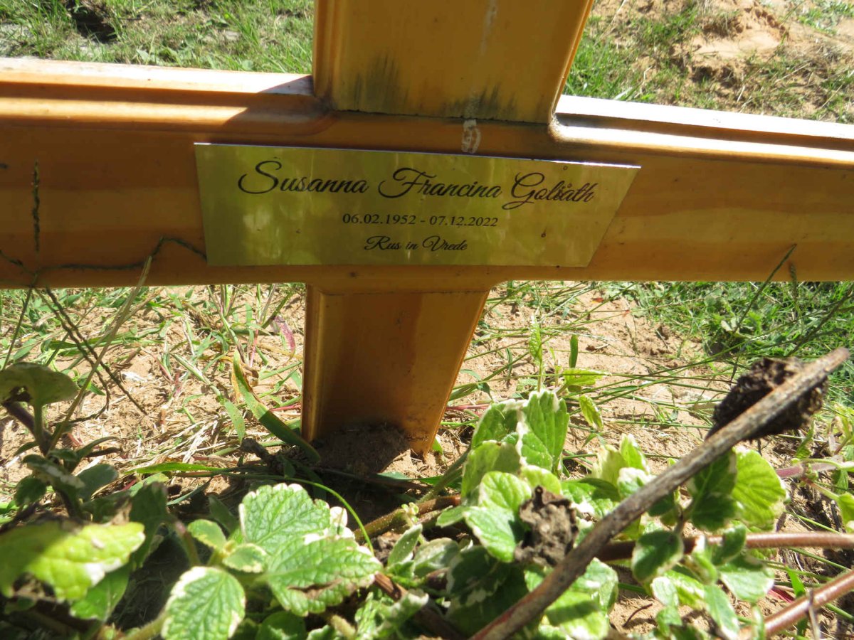 GOLIATH Susanna Francina 1952-2022