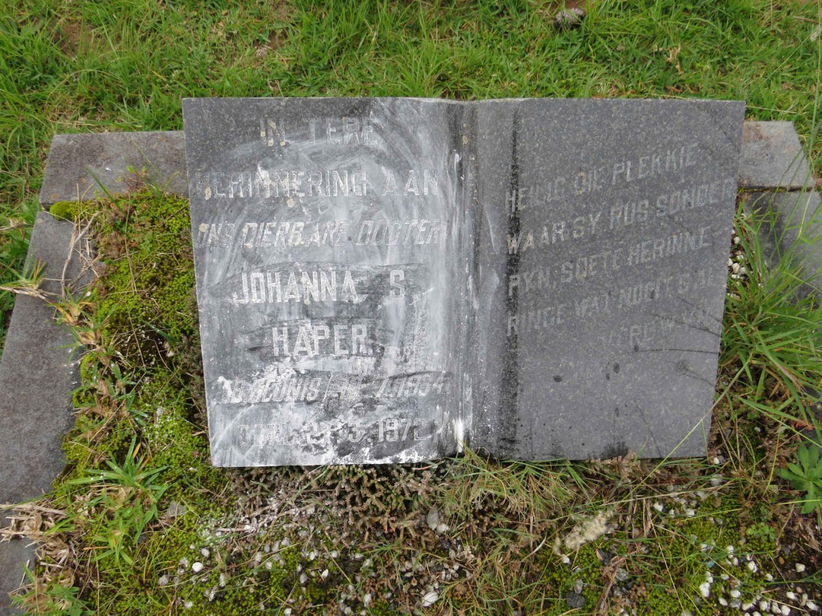 HAPER Johanna S. 1934-1972