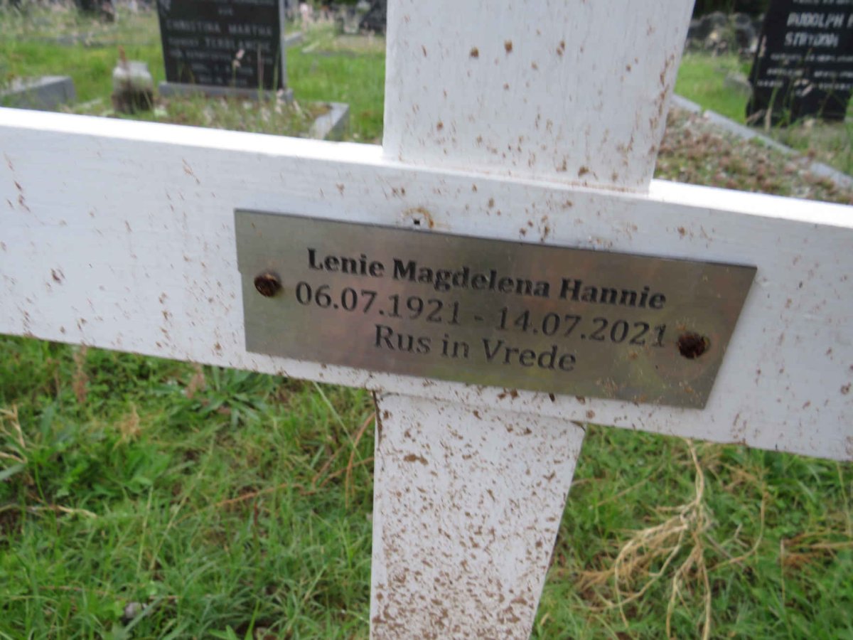 HANNIE Lenie Magdalena 1921-2021