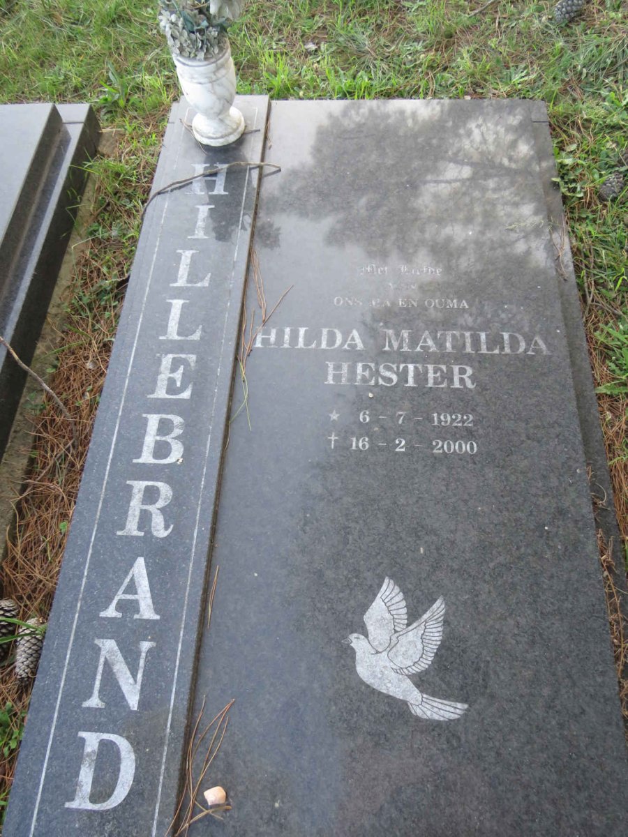 HILLEBRAND Hilda Matilda Hester 1922-2000