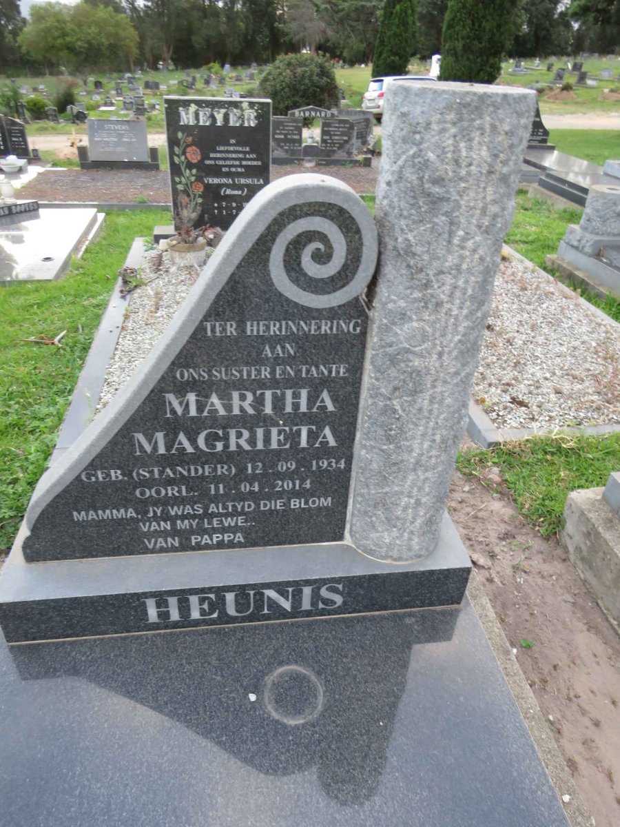 HEUNIS Martha Magarieta nee STANDER 1934-2014