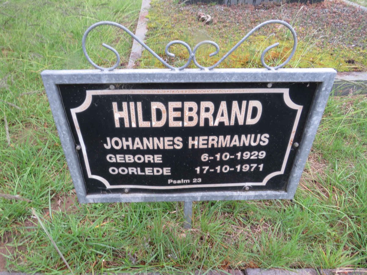 HILDEBRAND Johannes Hermanus 1929-1971
