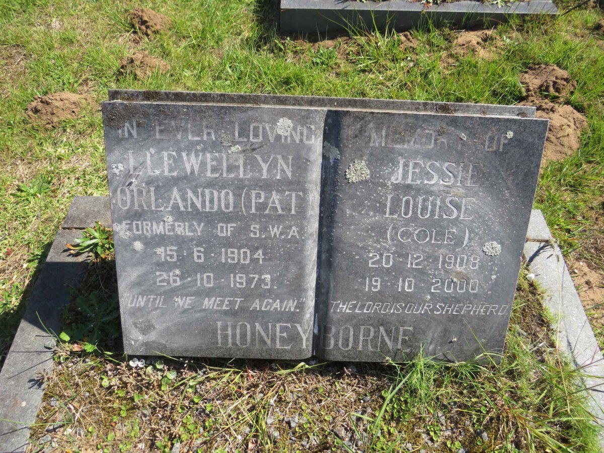 HONEYBORNE Llewellyn Orlando 1904-1973 &amp; Jessie Louise COLE 1908-2000