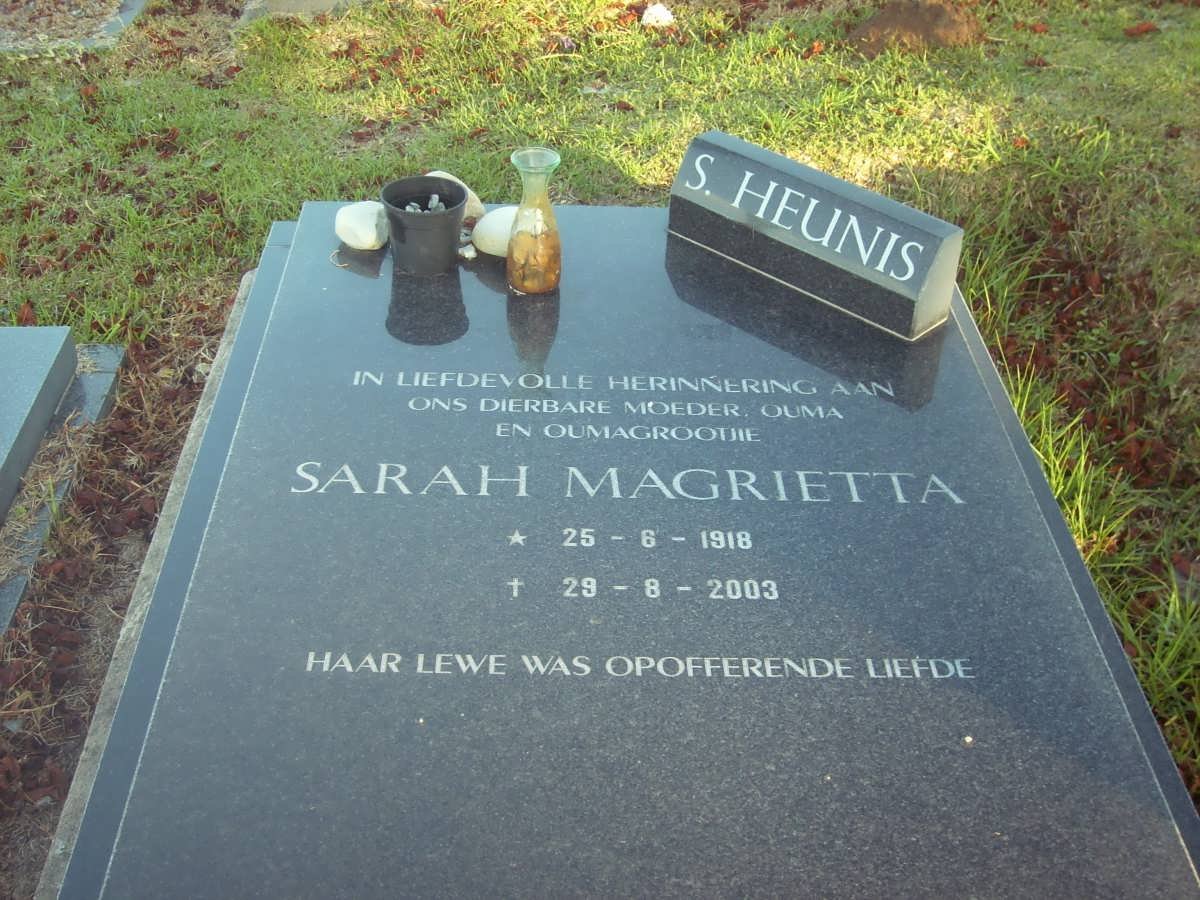 HEUNIS Sarah Magrietta 1918-2003