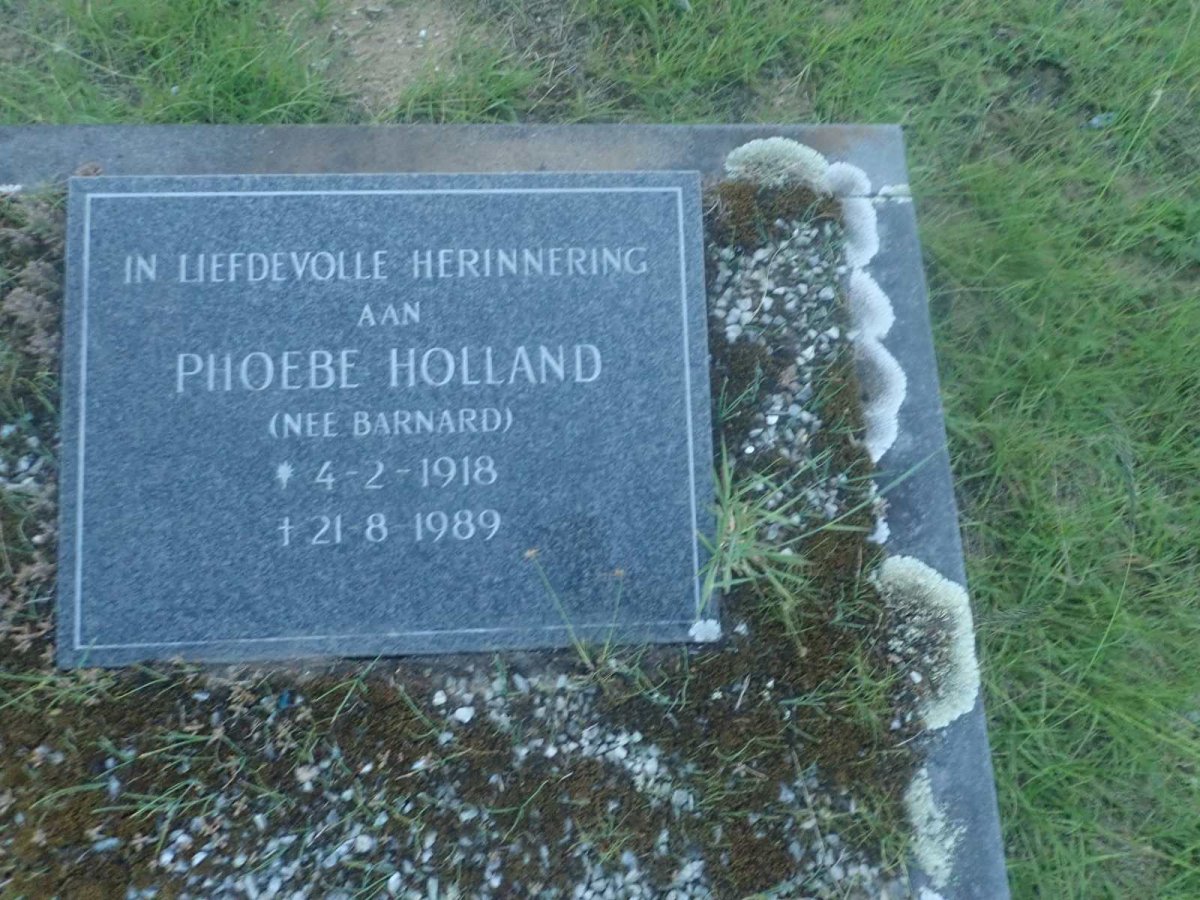 HOLLAND Phoebe nee BARNARD 1918-1989
