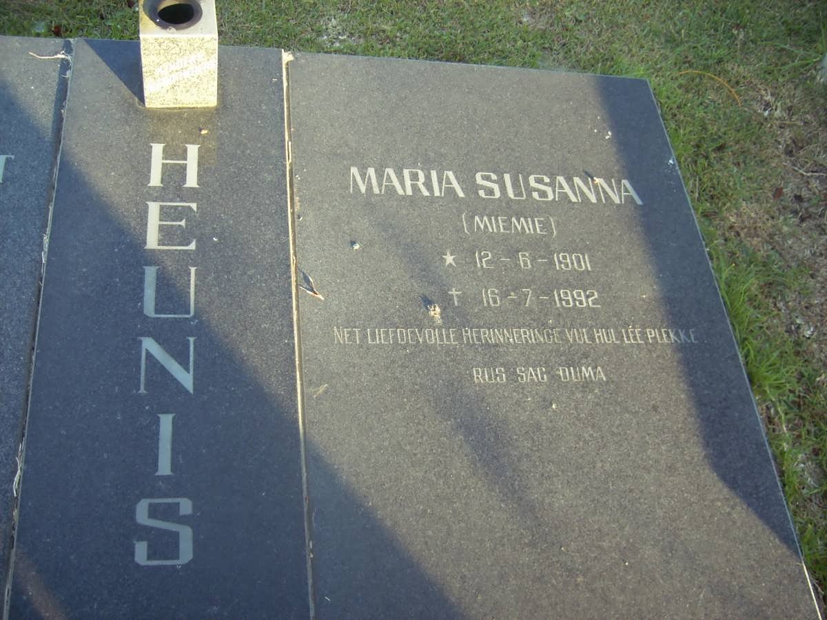 HEUNIS Maria Susanna 1901-1992