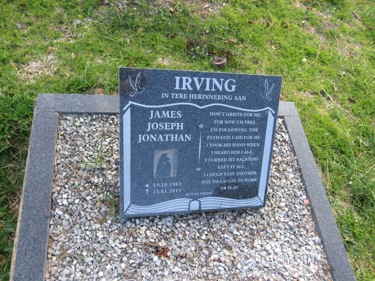 IRVING James Joseph Jonathan 1983-2015