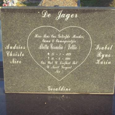 JAGER Aletta Cornelia, de 1929-1998