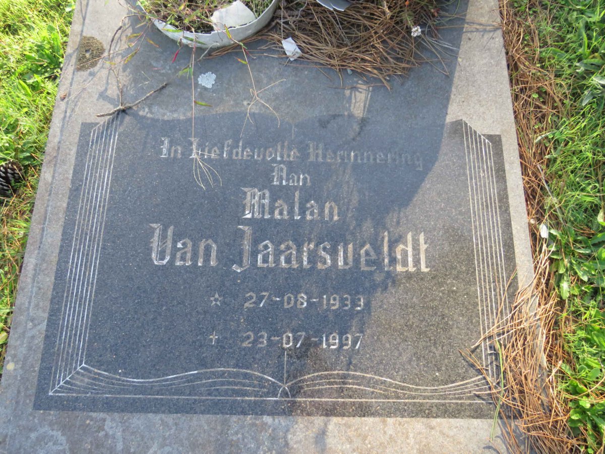 JAARSVELDT Malan, van 1933-1997