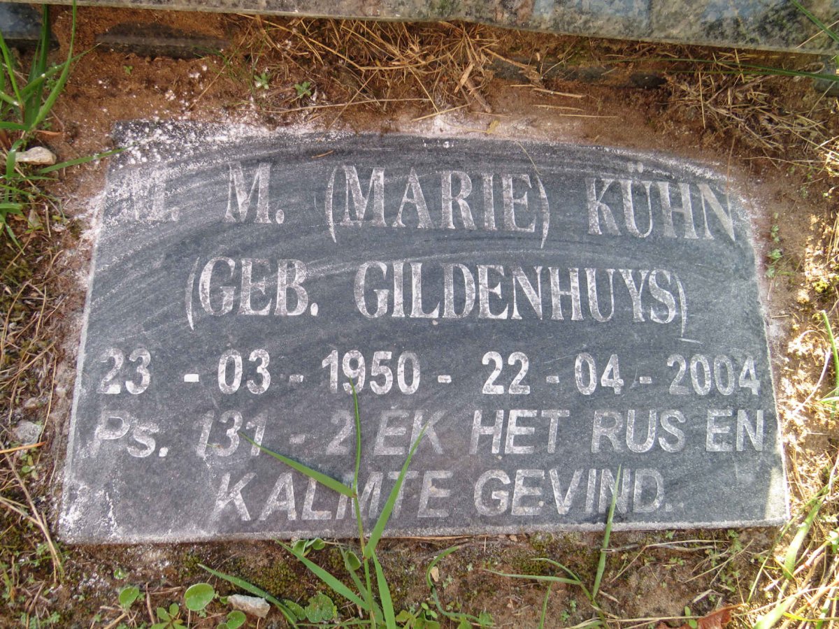 KÜHN M.M. nee GILDENHUYS 1950-2004