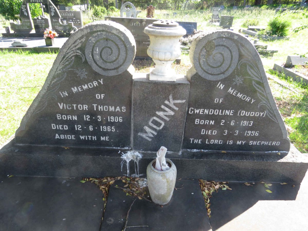 MONK Victor Thomas 1906-1965 &amp; Gwendoline 1913-1996